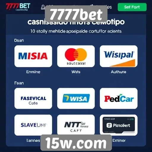 Métodos de pagamento aceitos pelo 7777bet